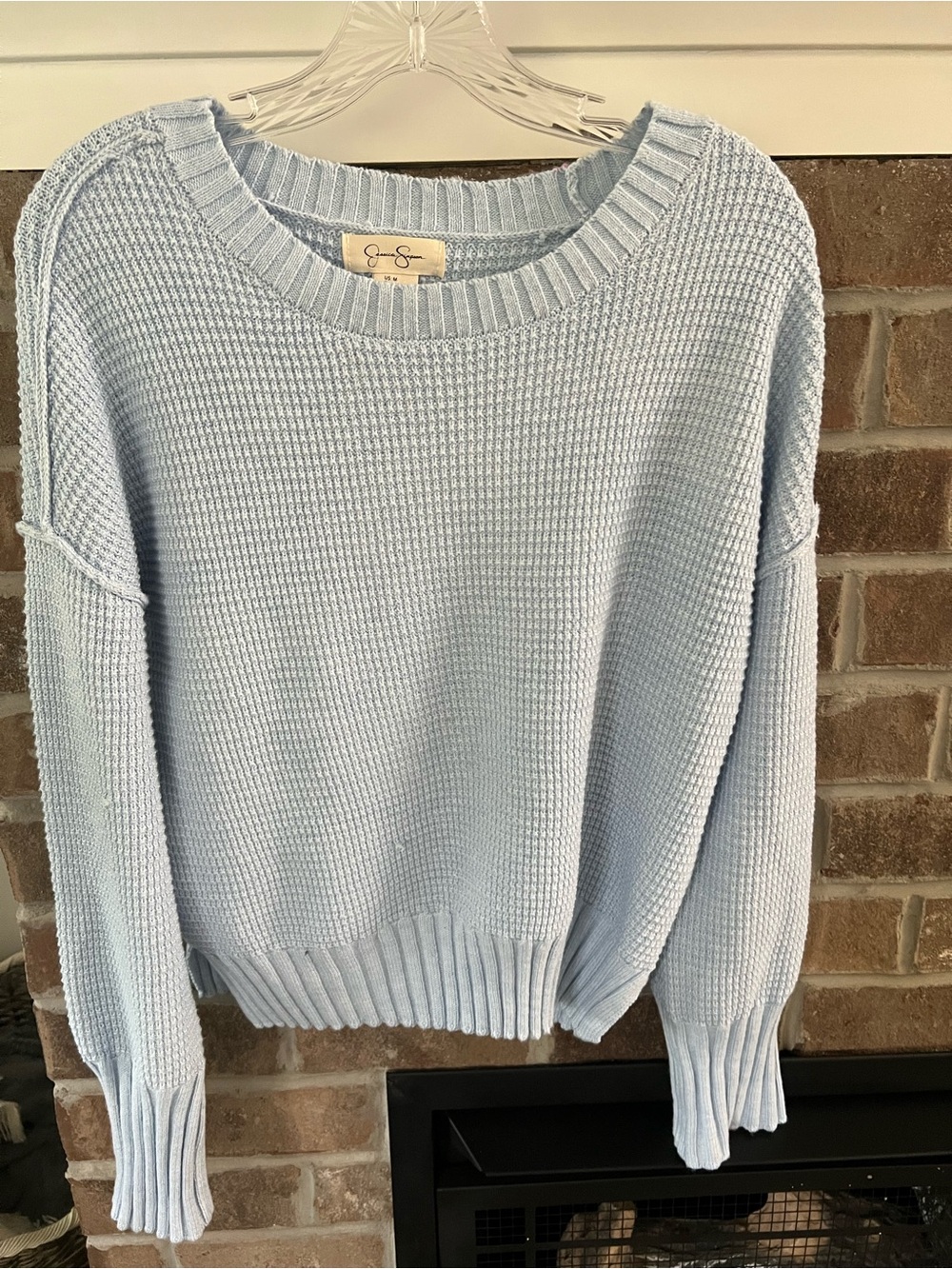 Joie Light Blue Knit Sweater - Cozy Waffle Crewneck